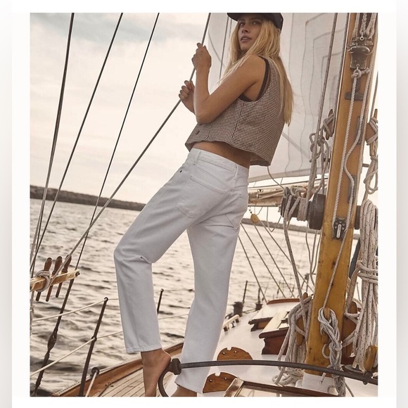 Agolde Denim - New Agolde Parker Straight Jeans White Milkshake Plus Size 32 Button Fly